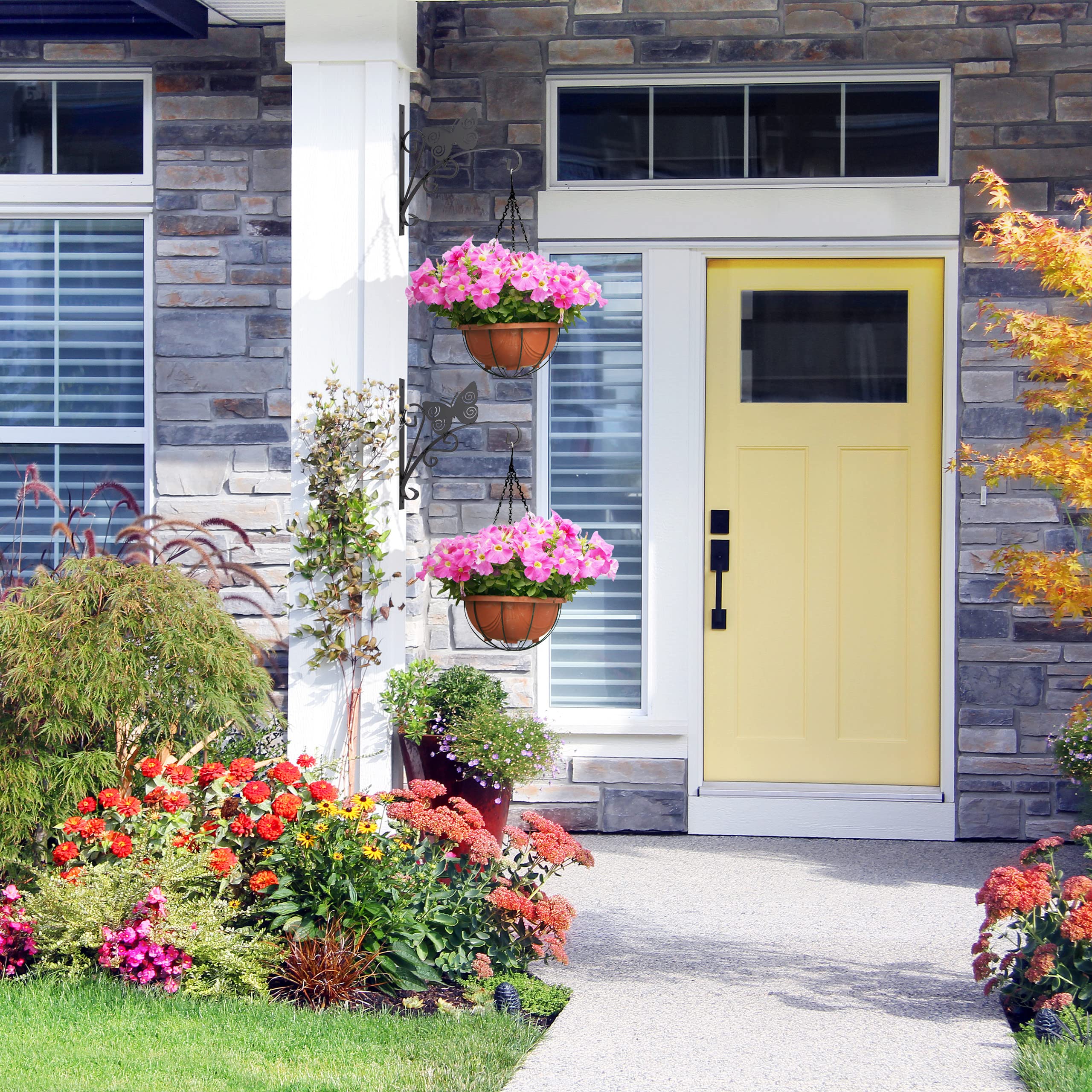 Amazon | Relaxdays ハンギングバスケットブラケット、ブラック、30 x